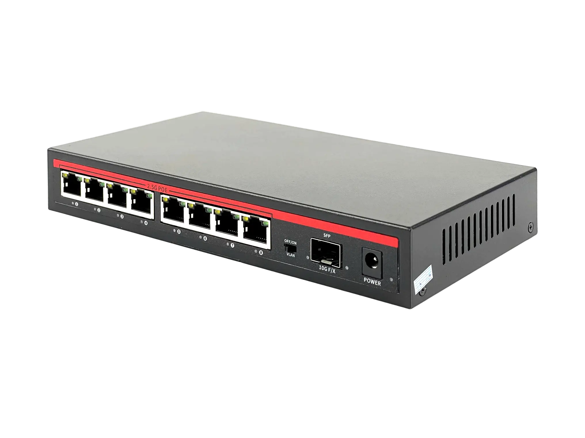 Коммутатор BZ-SW-UG-8EP1X, 8 портов 2.5Гбит/с, 1 порт SFP+ 10Гбит/с, PoE