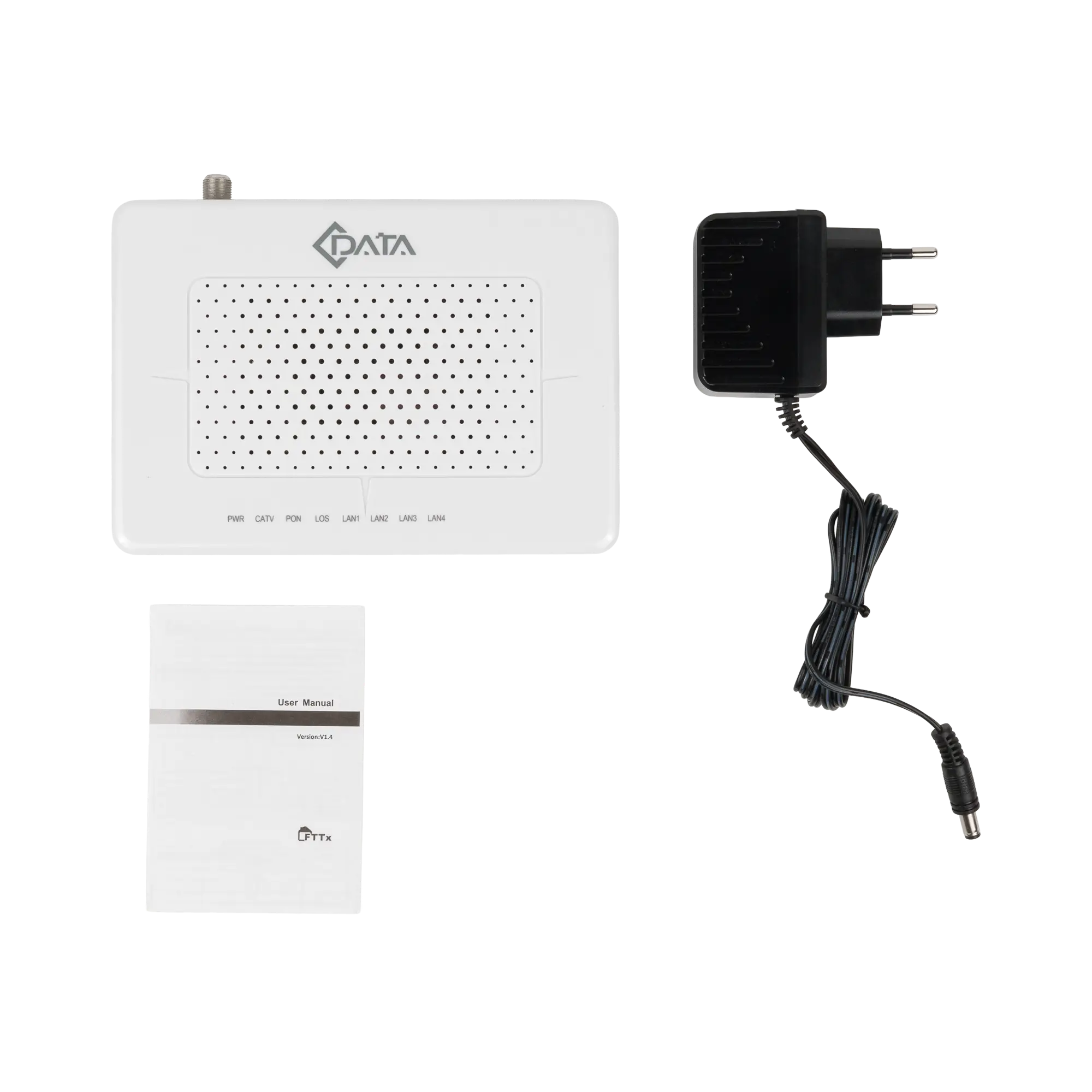 Абонентский терминал ONT xPON C-DATA FD704G-AX, 4xGE RJ-45, RF, SC/APC