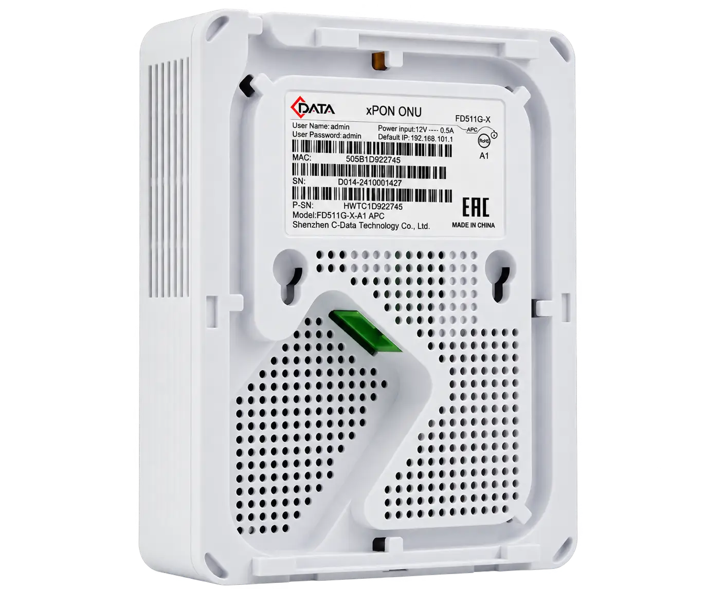 Абонентский терминал ONT xPON C-DATA FD511G-X-A1-APC, 1xGE RJ-45, Panel Type, SC/APC
