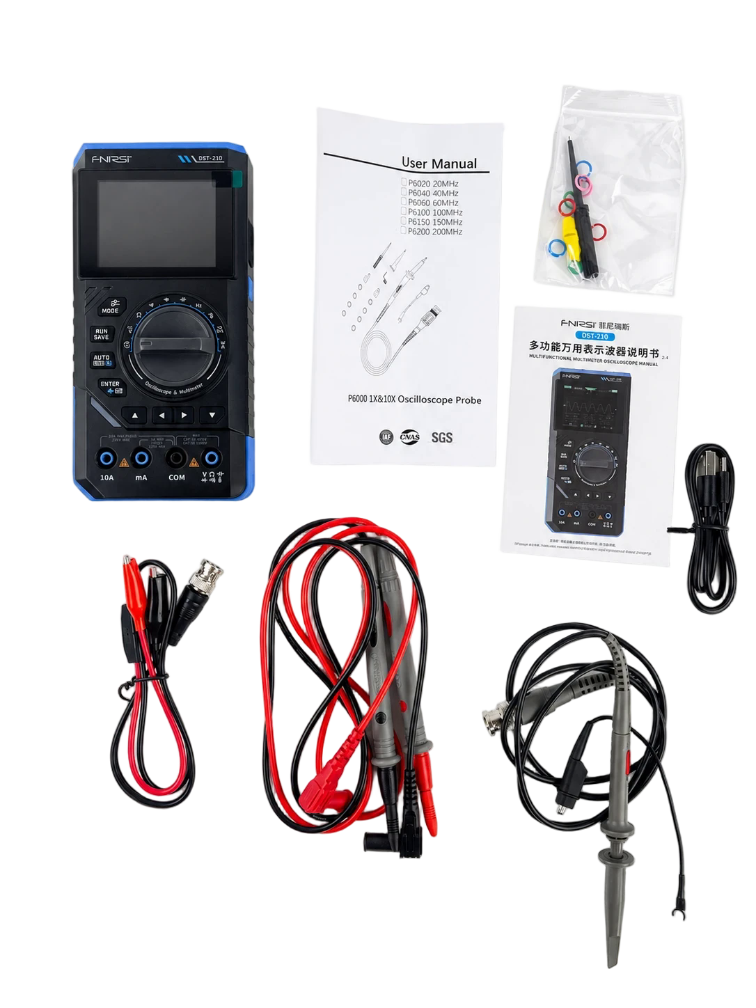Портативный цифровой осциллограф FNIRSI DST-210