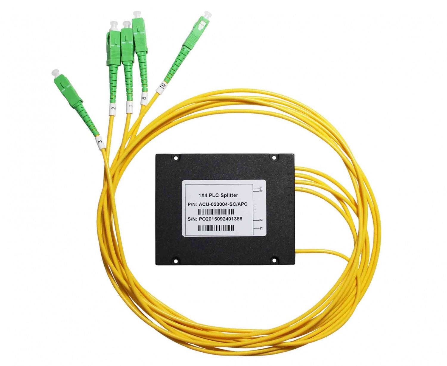 Сплиттер оптический BZ-PLC-SB-1x4-2.0-SA (PLC, Small Box, 1x4, SM 2.0, SC/APC)