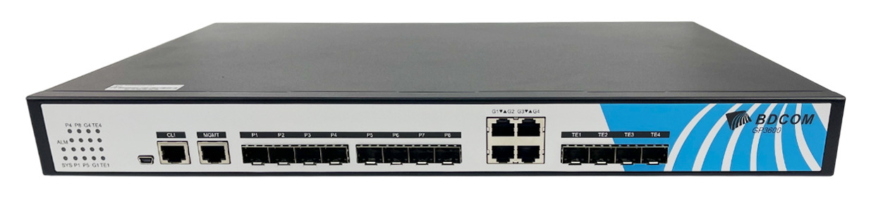 Оптический линейный терминал OLT GPON BDCOM GP3600-08D-AR, 8 портов GPON, 2AC+RPS