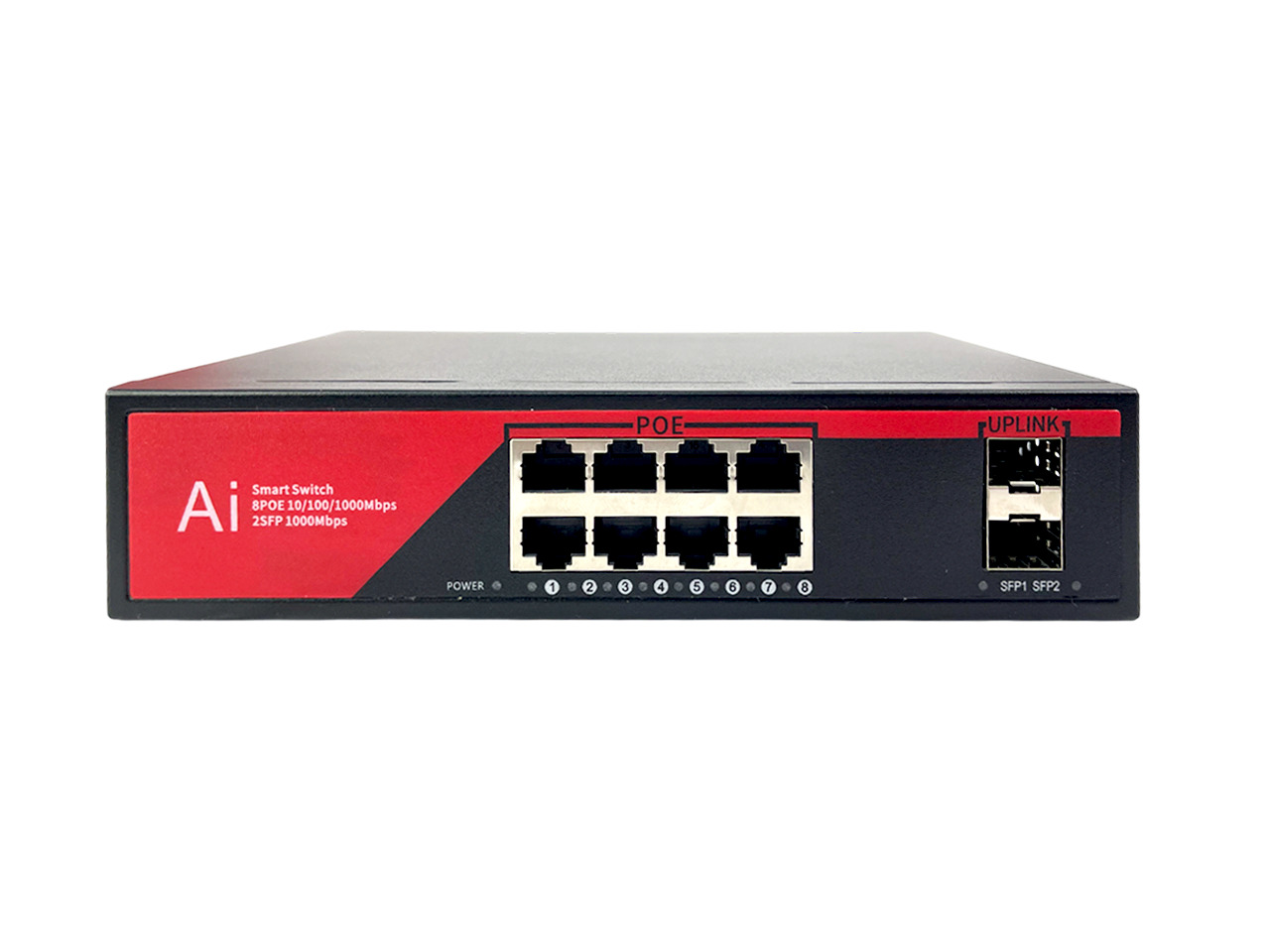 Коммутатор BZ-SW-UG-8P2S, 8 портов 1Гбит/с, 2 порта SFP 1Гбит/с, PoE