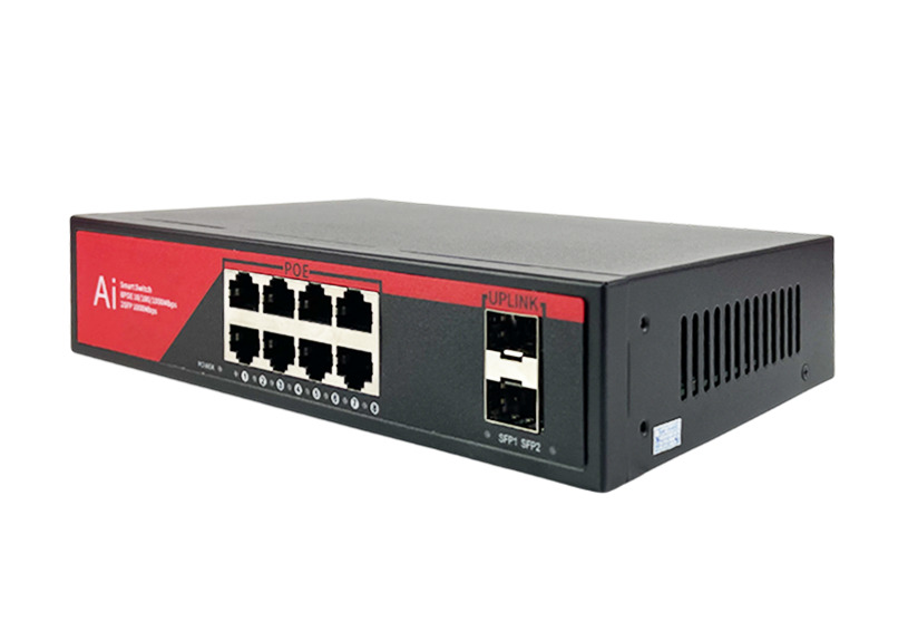 Коммутатор BZ-SW-UG-8P2S, 8 портов 1Гбит/с, 2 порта SFP 1Гбит/с, PoE