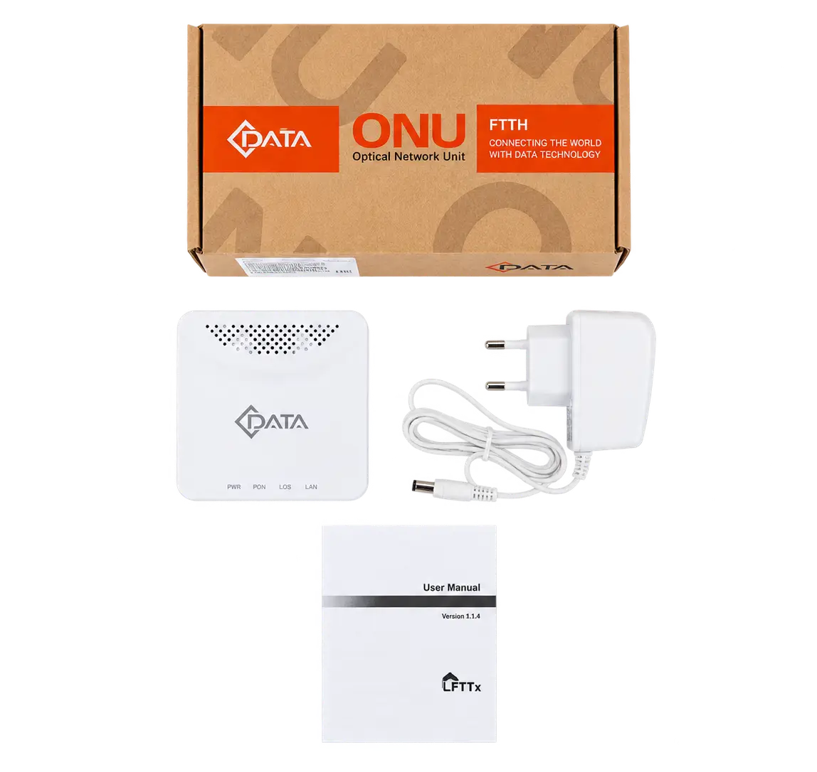Абонентский терминал ONT xPON C-DATA FD511G-X-A, 1xGE RJ-45, белый БП, SC/UPC