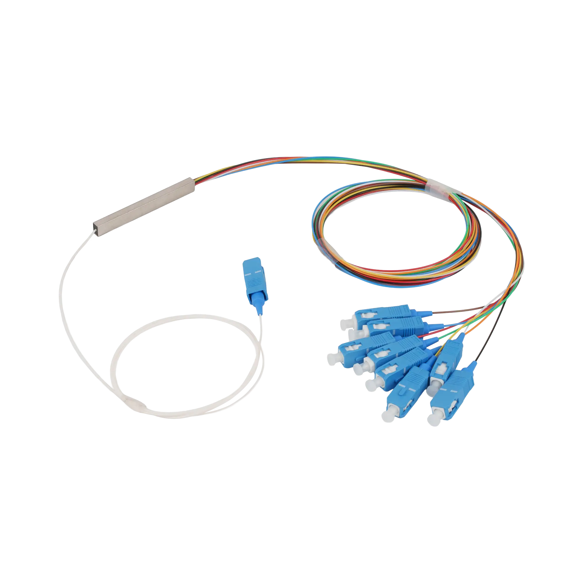 Сплиттер оптический BZ-PLC-T-1x8-0.9-SU (PLC, Steel Tube, 1x8, 0.9мм, SC/UPC)