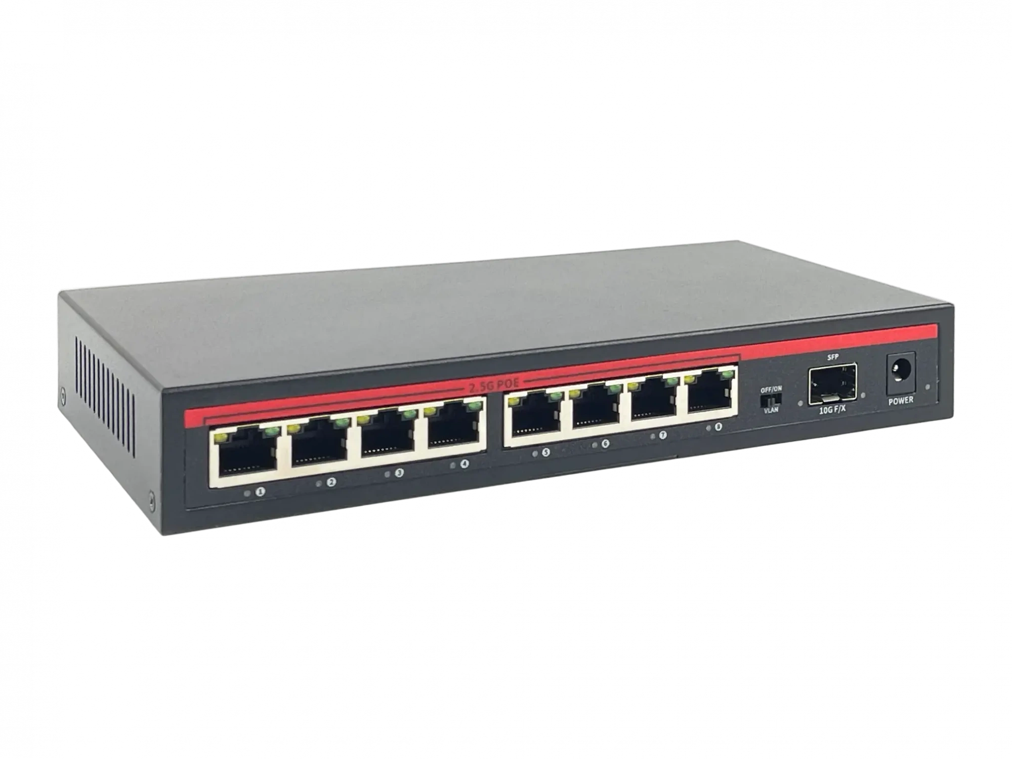 Коммутатор BZ-SW-UG-8EP1X, 8 портов 2.5Гбит/с, 1 порт SFP+ 10Гбит/с, PoE