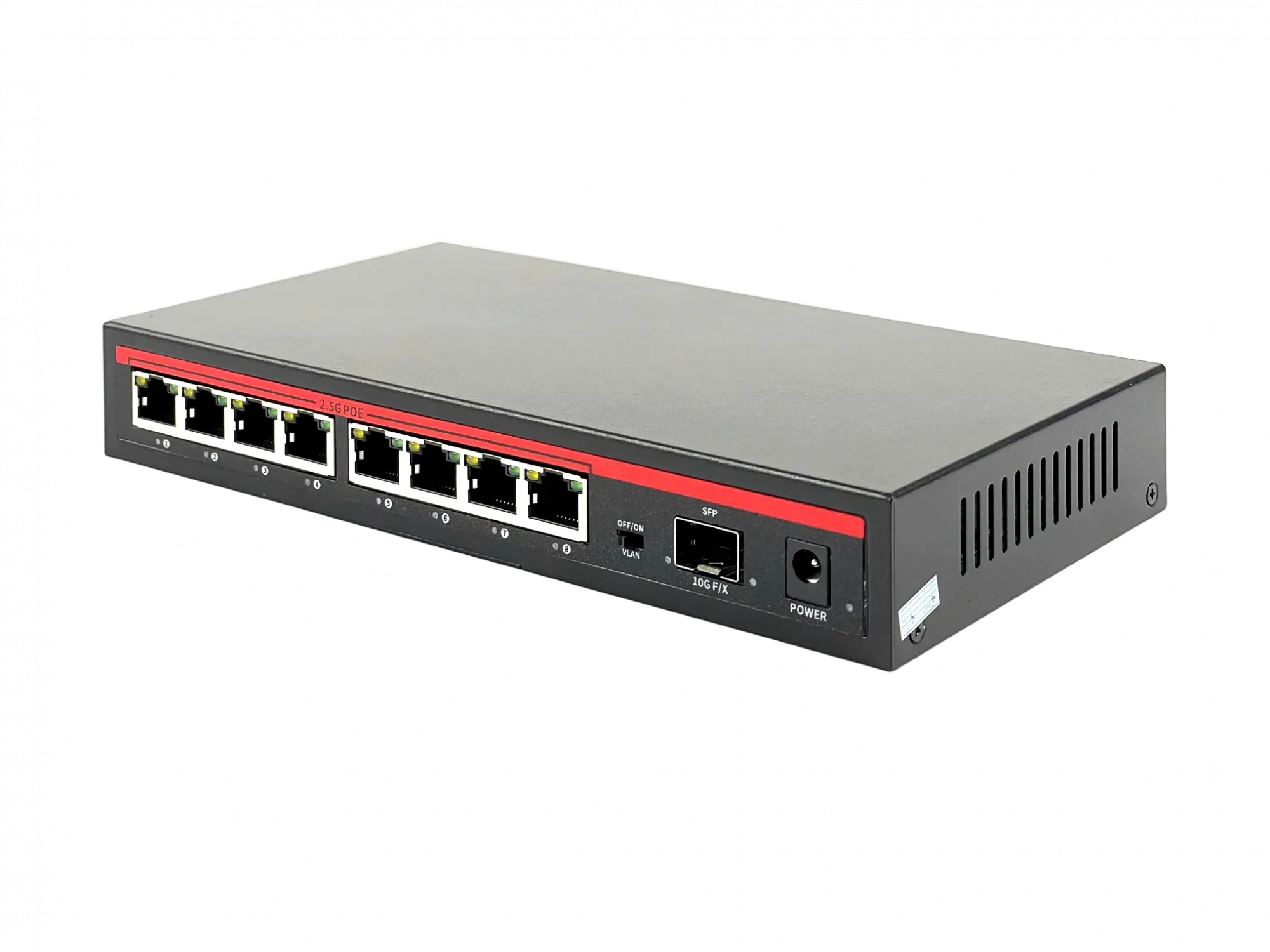 Коммутатор BZ-SW-UG-8EP1X, 8 портов 2.5Гбит/с, 1 порт SFP+ 10Гбит/с, PoE