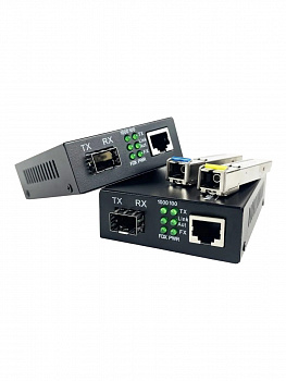 Комплект медиаконвертеров с SFP модулями, 1 Gbit/s, 3 км