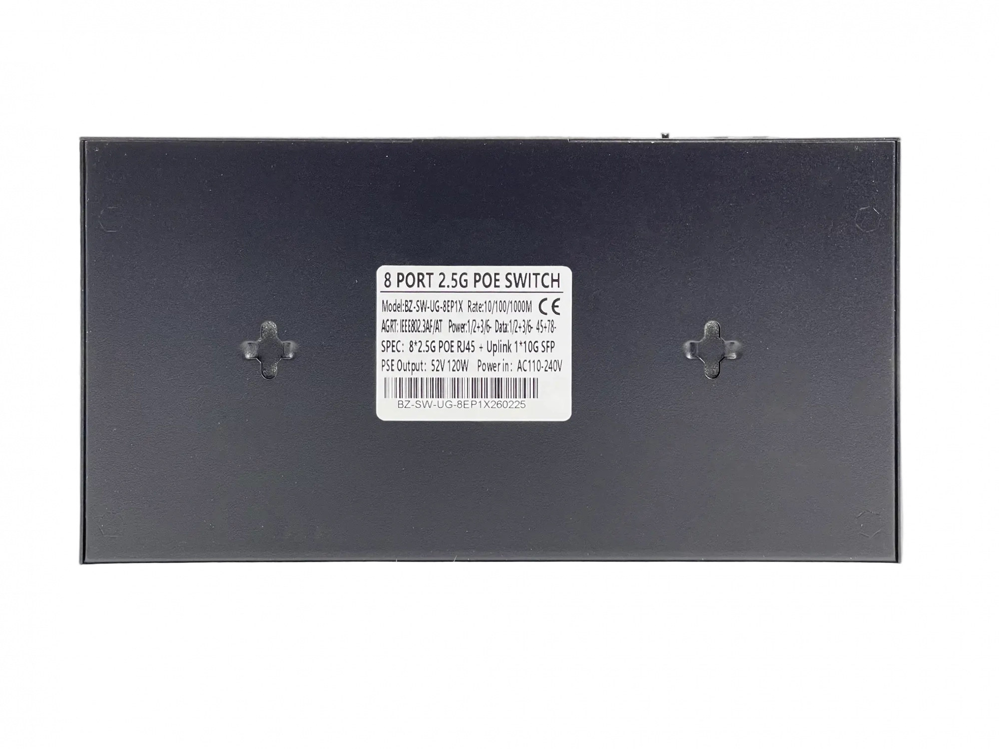 Коммутатор BZ-SW-UG-8EP1X, 8 портов 2.5Гбит/с, 1 порт SFP+ 10Гбит/с, PoE