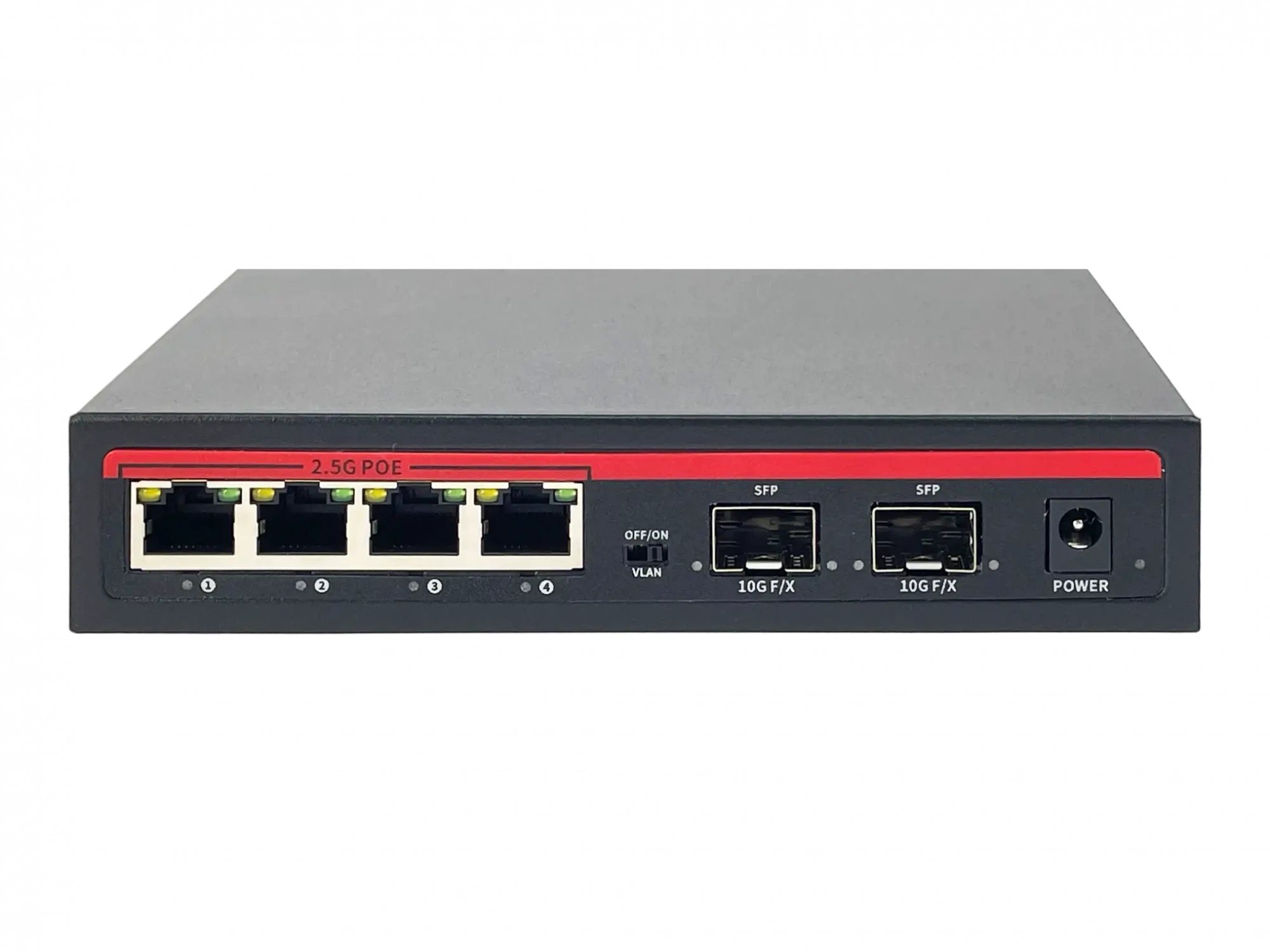 Коммутатор BZ-SW-UG-4EP2X, 4 порта 2.5Гбит/с, 2 порта SFP+ 10Гбит/с, PoE
