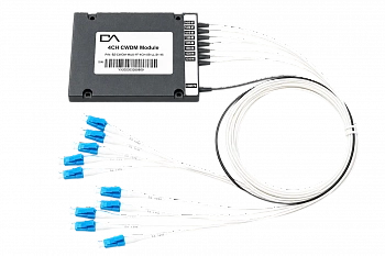 Мультиплексор/демультиплексор CWDM, одноволоконный, 4 канала 1470-1610 нм, в ABS корпусе