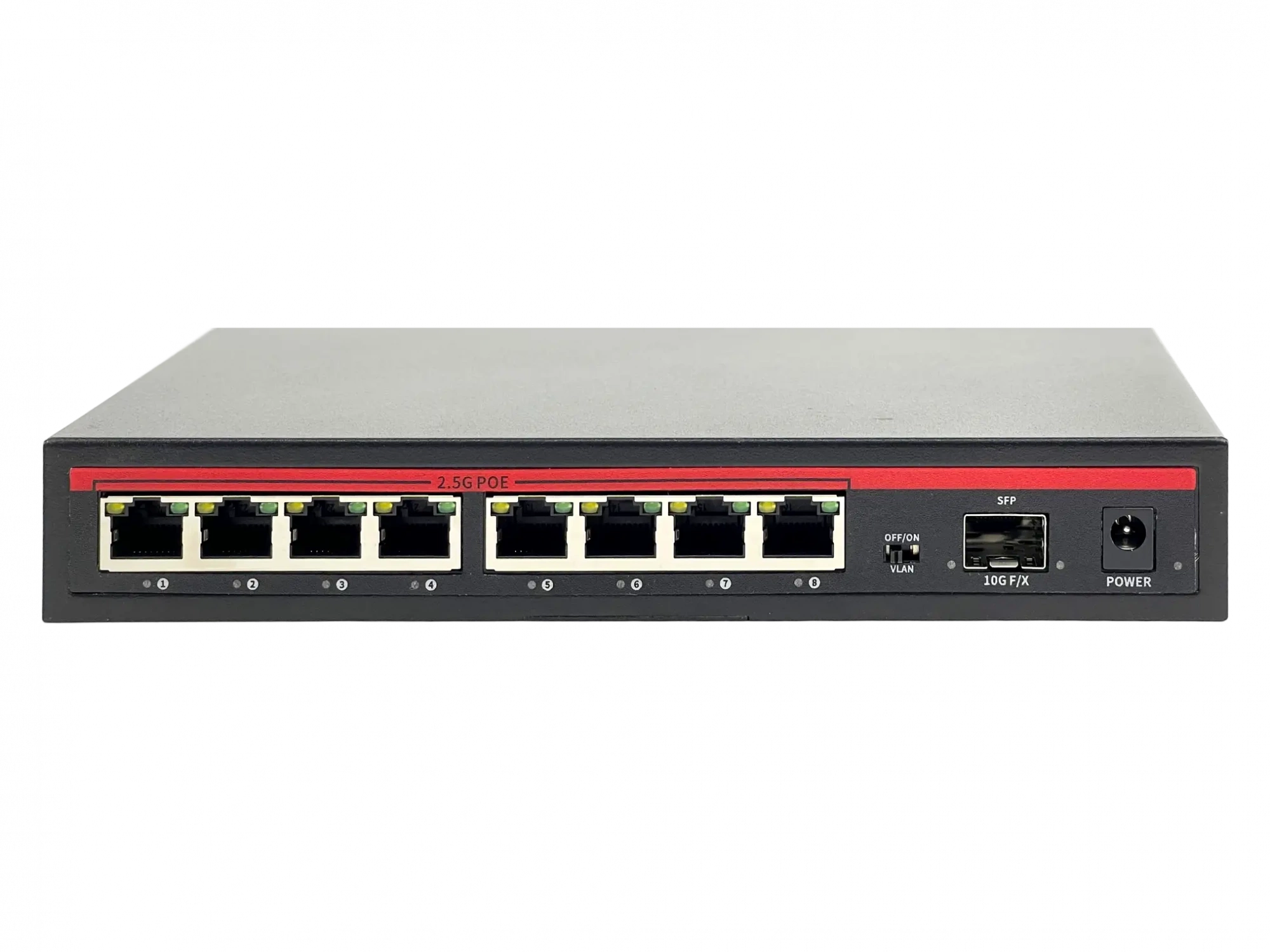 Коммутатор BZ-SW-UG-8EP1X, 8 портов 2.5Гбит/с, 1 порт SFP+ 10Гбит/с, PoE